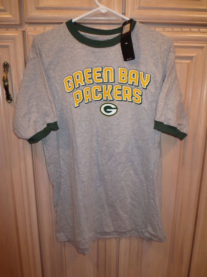 (image for) NFL Green Bay Packers Gray T-Shirt with Green Edging, XL (41) - Click Image to Close