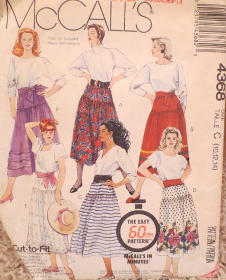 (image for) Pattern, McCall's, 4368, Sizes 10, 12, & 14 - Click Image to Close