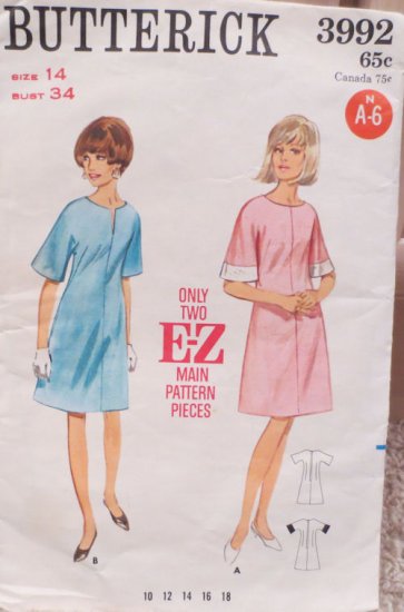 (image for) Pattern, Butterick, 3992, Size 14, Bust 34 - Click Image to Close