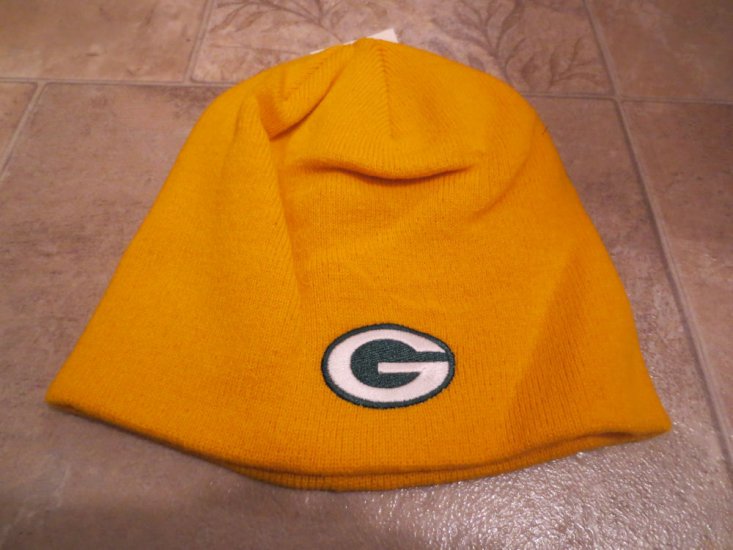 (image for) NFL Green Bay Packers Uncuffed Stocking Cap, K173Z-Gold (36) - Click Image to Close