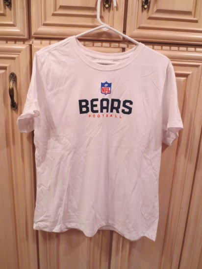 (image for) NFL Chicago Bears Football White T-Shirt, S (165) - Click Image to Close