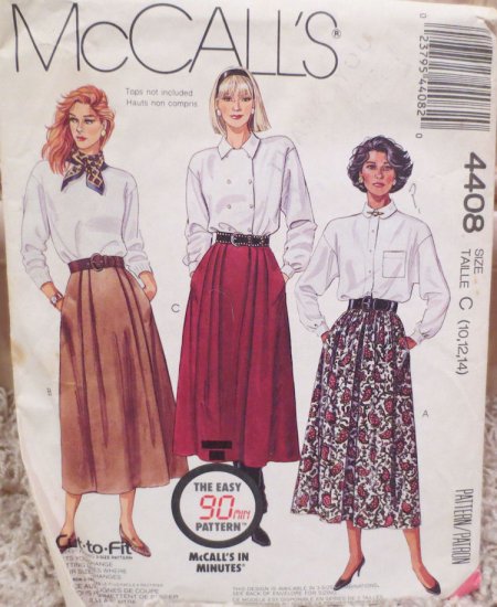 (image for) Pattern, McCall's 4408, Sizes 10, 12, & 14 - Click Image to Close