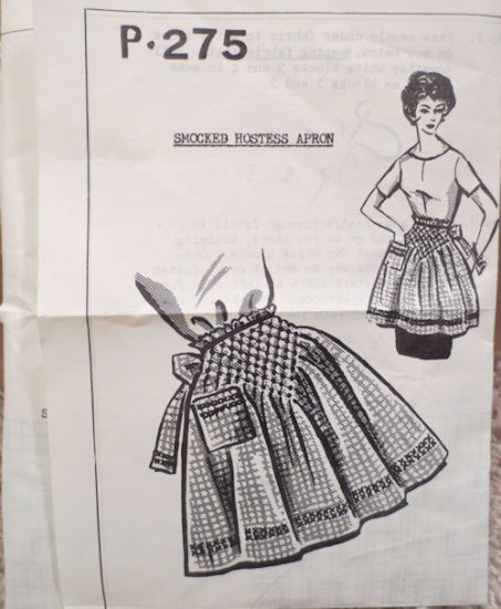 (image for) Pattern, P-275, Smocked Hostess Apron - Click Image to Close