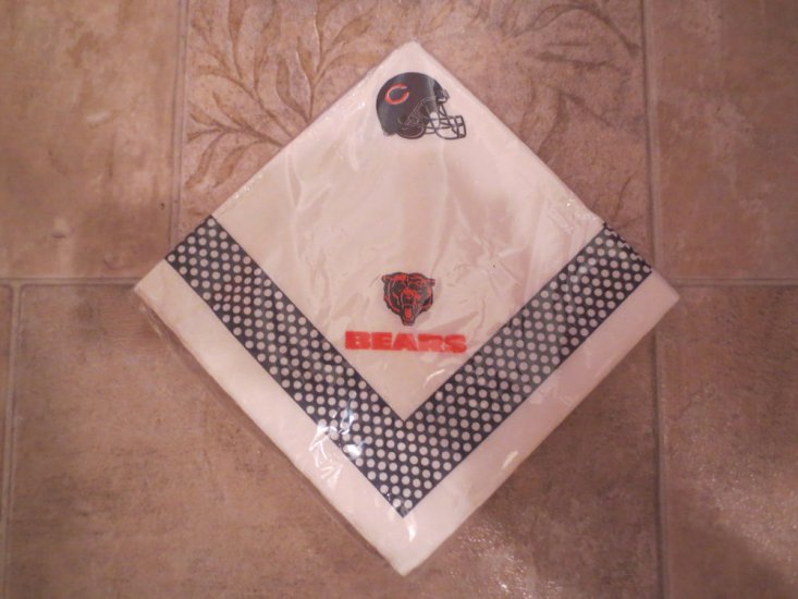 (image for) NFL Bears Napkins, 6 1/2" square, 24 Count, Party Ware (171) - Click Image to Close