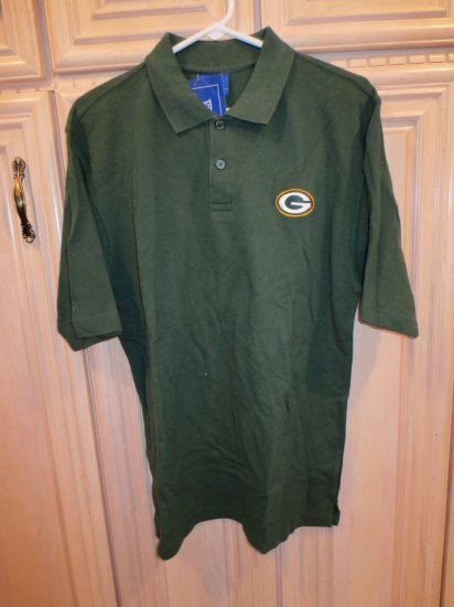 (image for) NFL Green Bay Packers Dark Green Polo T-Shirt with Logo, S (43) - Click Image to Close