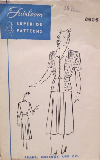 (image for) Pattern, Fairloom Superior Patterns, 6606, Bust 38 - Click Image to Close