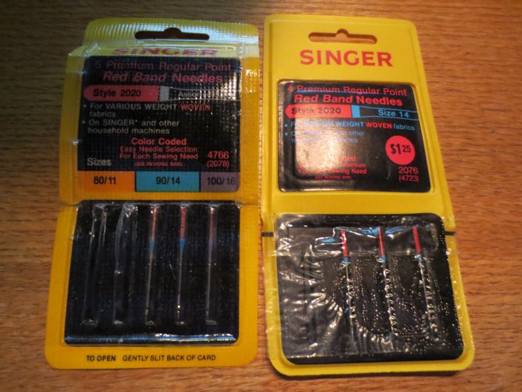 (image for) Singer, 2020, 90/14, 100/16, Item N107, 6 Needles - Click Image to Close