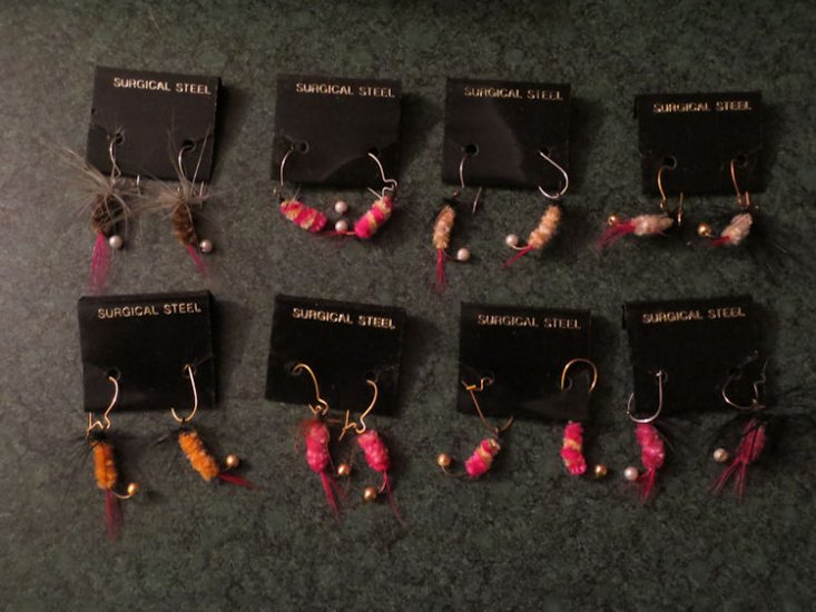 (image for) Earrings, Fishing, New, Assortment of Eight, FE19 - Click Image to Close