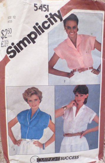 (image for) Pattern, Simplicity, 5451, Size 12 Miss - Click Image to Close
