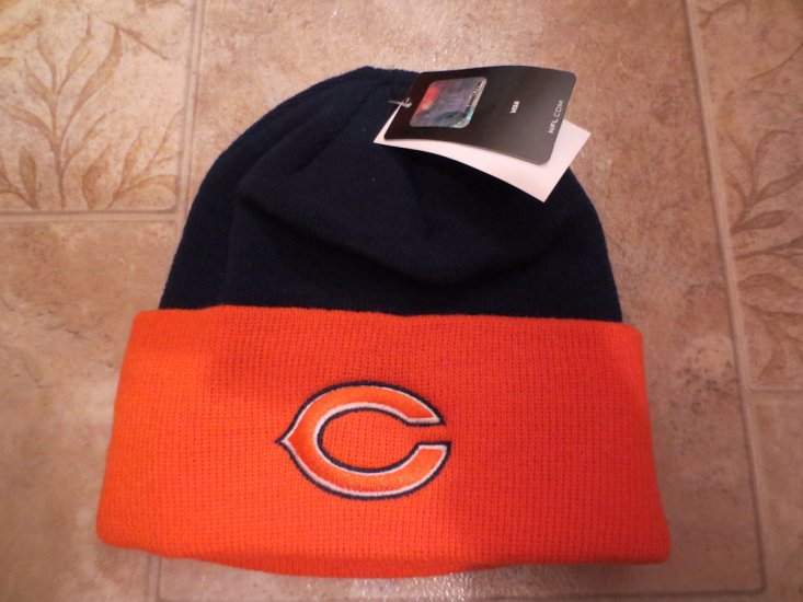 (image for) NFL Bears Team Apparel Orange & Blue Logo Cuffed Hat (137) - Click Image to Close