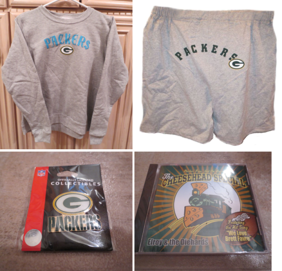 (image for) # NFL Green Bay Packers Ladies' Women's Gift Bundle Sweatshirt Shorts Pin CD - Click Image to Close