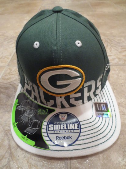 (image for) NFL Green Bay Packers Baseball Hat, Green Sideline L/XL (53) - Click Image to Close