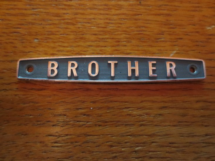 (image for) Nameplate, Brother, Vintage, Item UPNPB - Click Image to Close