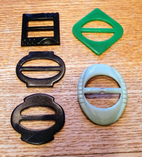 (image for) Fashion Buckle, Set of 5, Vintage, Item BB2 - Click Image to Close