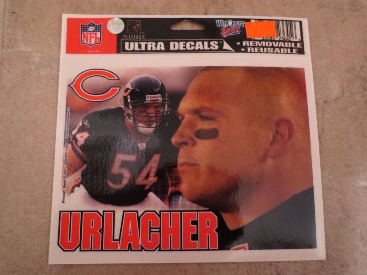 (image for) 2 NFL Chicago Bears #54 Brian Urlacher Decal Clings (122) - Click Image to Close