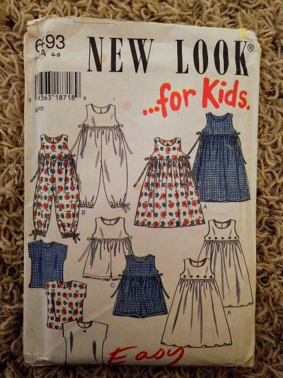 (image for) Pattern, New Look for Kids, 6493, Size A 4-9 - Click Image to Close