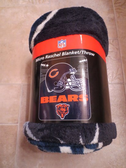 (image for) NFL Chicago Bears Micro Raschel Blanket Throw (158) - Click Image to Close