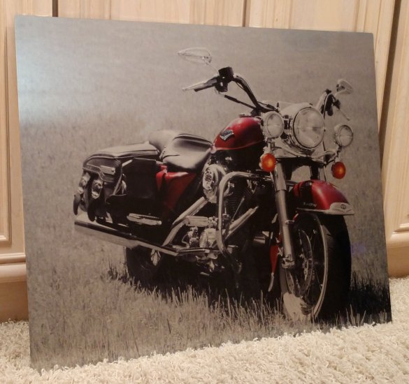 (image for) Wall Art, Harley Davidson Motorcycle, 20" x 24" Metal Panel - Click Image to Close