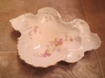 (image for) VINTAGE ANTIQUE CANDY DISH OR SERVING TRAY W/ GOLD-COLORED TRIM