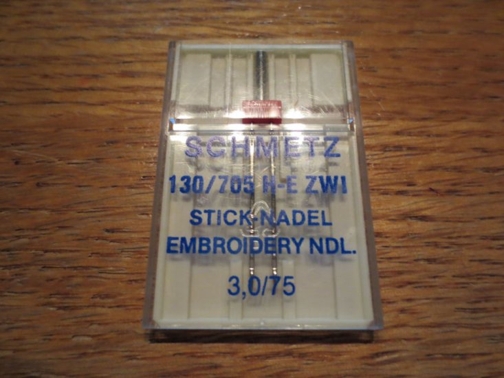 (image for) Schmetz, 130/705 H-E ZWI, 3,0/75, Item N17, 1 Twin Needle - Click Image to Close