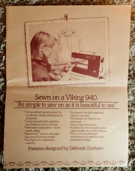 (image for) Sewn on a Viking 940 Pamphlet with Patterns - Click Image to Close
