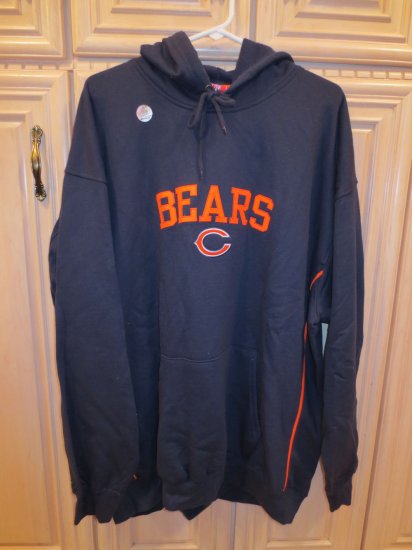 (image for) NFL Chicago Bears Hooded Sweatshirt w/ Pockets, Blue, L (159) - Click Image to Close