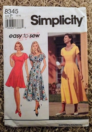 (image for) Pattern, Simplicity, 8345, Size P, 12-16 - Click Image to Close