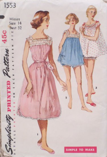 (image for) Pattern, Simplicity, 1553, Size 14 Misses, Bust 32 - Click Image to Close