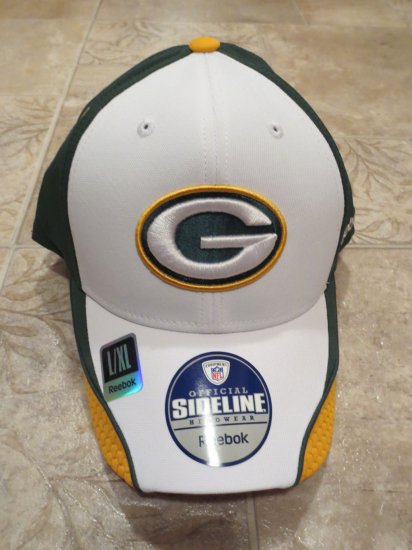 (image for) NFL Green Bay Packers Baseball Hat, L/XL, White & Green (75) - Click Image to Close
