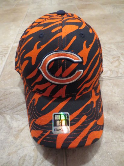 (image for) NFL Chicago Bears Baseball Cap Hat, Blue & Orange Print (182) - Click Image to Close