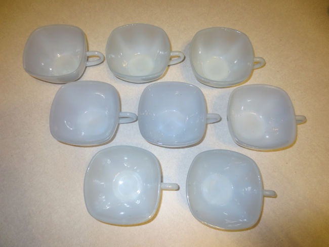 (image for) Cups and Saucers, Vintage, Blue, Set of 8 - Click Image to Close