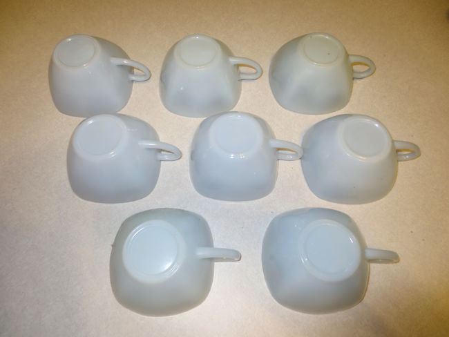 (image for) Cups and Saucers, Vintage, Blue, Set of 8 - Click Image to Close