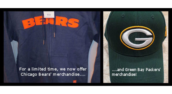 Green Bay Packers & Chicago Bears Merchandise