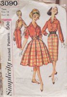(image for) Pattern, Simplicity, 3090, Size 14 Teen, Bust 34