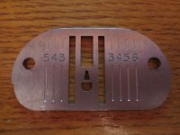 Needle Plate, Item NP907, Singer, Part 381245, Straight