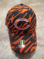 NFL Chicago Bears Baseball Cap Hat, Blue & Orange Print (182)