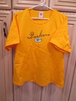 NFL For Her Green Bay Packers Yellow Logo T-Shirt, 1X (40)