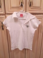 NEW NFL For Her Ladies' G. B. Packers White Polo T-Shirt, L (30)