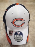 NFL Bears Sideline Baseball Hat, Blue, White & Orange, L/XL (176