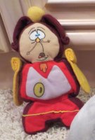 (image for) DISNEY'S BEAUTY & THE BEAST COGSWORTH CLOCK STUFFED ANIMAL; ABOUT 7 1/2" TALL