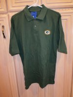 (image for) NFL Green Bay Packers Dark Green Polo T-Shirt with Logo, S (43)