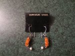 Earrings, Fishing, New, Brown, Silver Wires, FE1