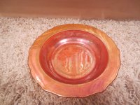 (image for) VINTAGE POSSIBLY DEPRESSION GLASS DECORATIVE BOWL DISH TRAY 6 1/2" DIAMETER