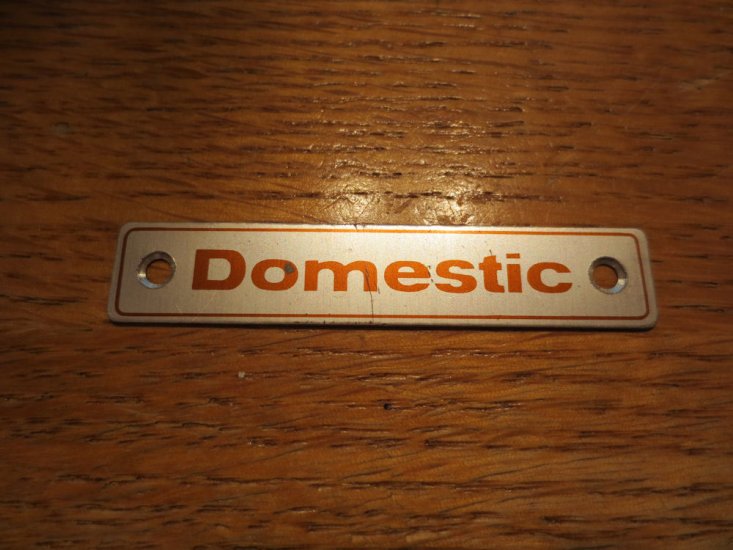 (image for) Nameplate, Domestic, Vintage, Item UPNPD - Click Image to Close